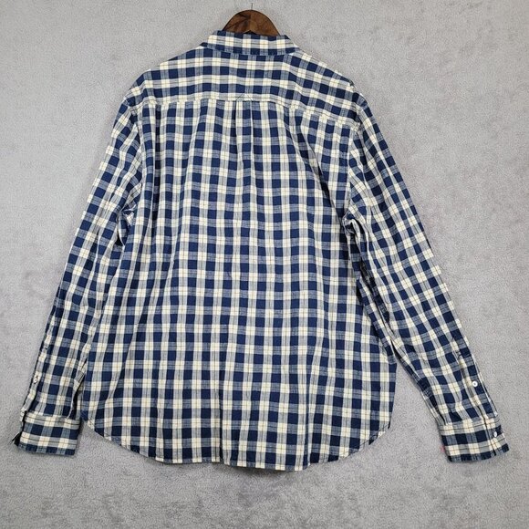 Lucky Brand Mens Classic Fit Blue Plaid Button-Up Shirt XXL - Picture 2 of 7